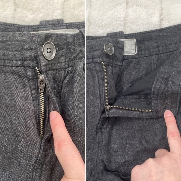 ❌SOLD❌ Free People Linen Shorts Size 0 charcoal grey - Picture 5 of 12